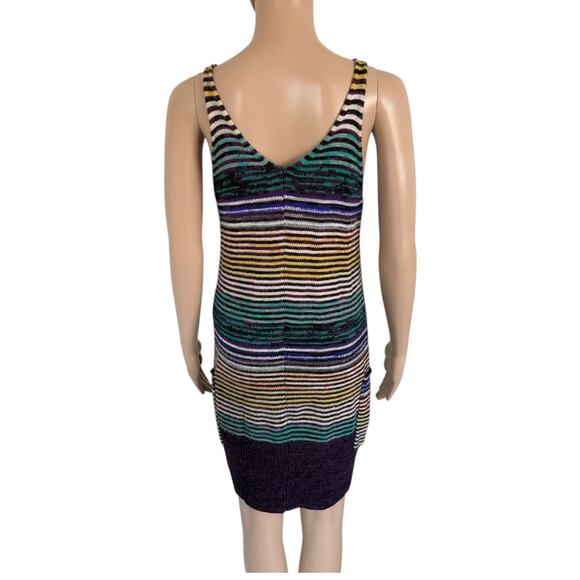 American Rag Cie Knit Sweater Dress XS Indie Boho Granola Earthy Stripe Tunic - Picture 6 of 8
